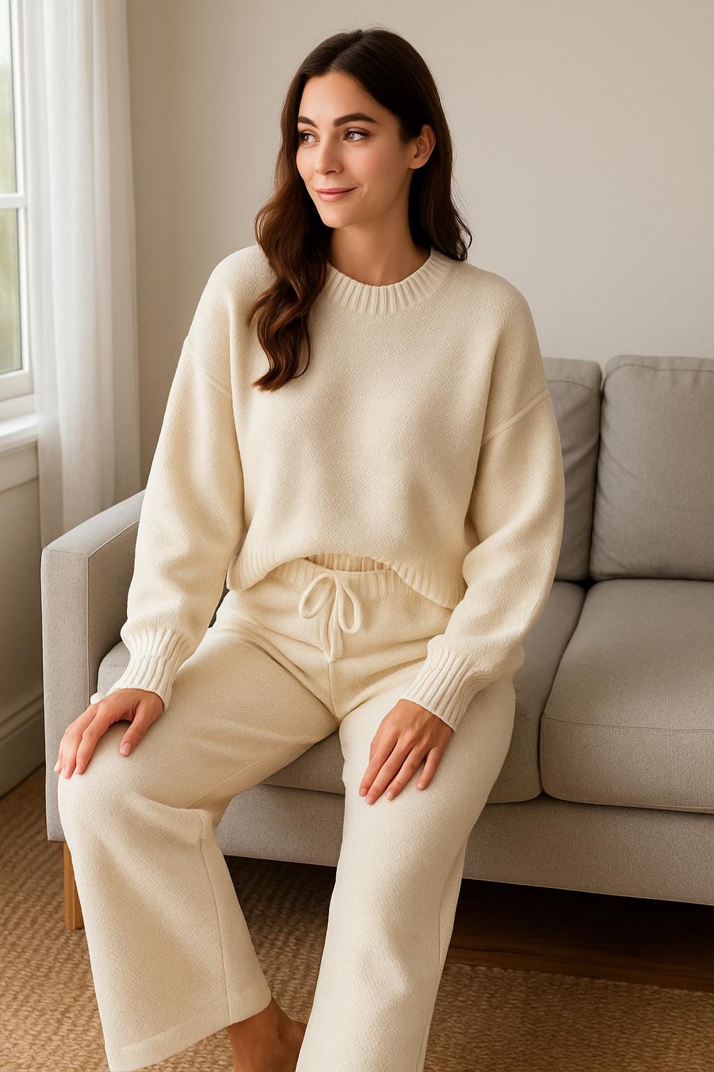 Knit Lounge Set – Oversized Sweater & Wide Leg Pants