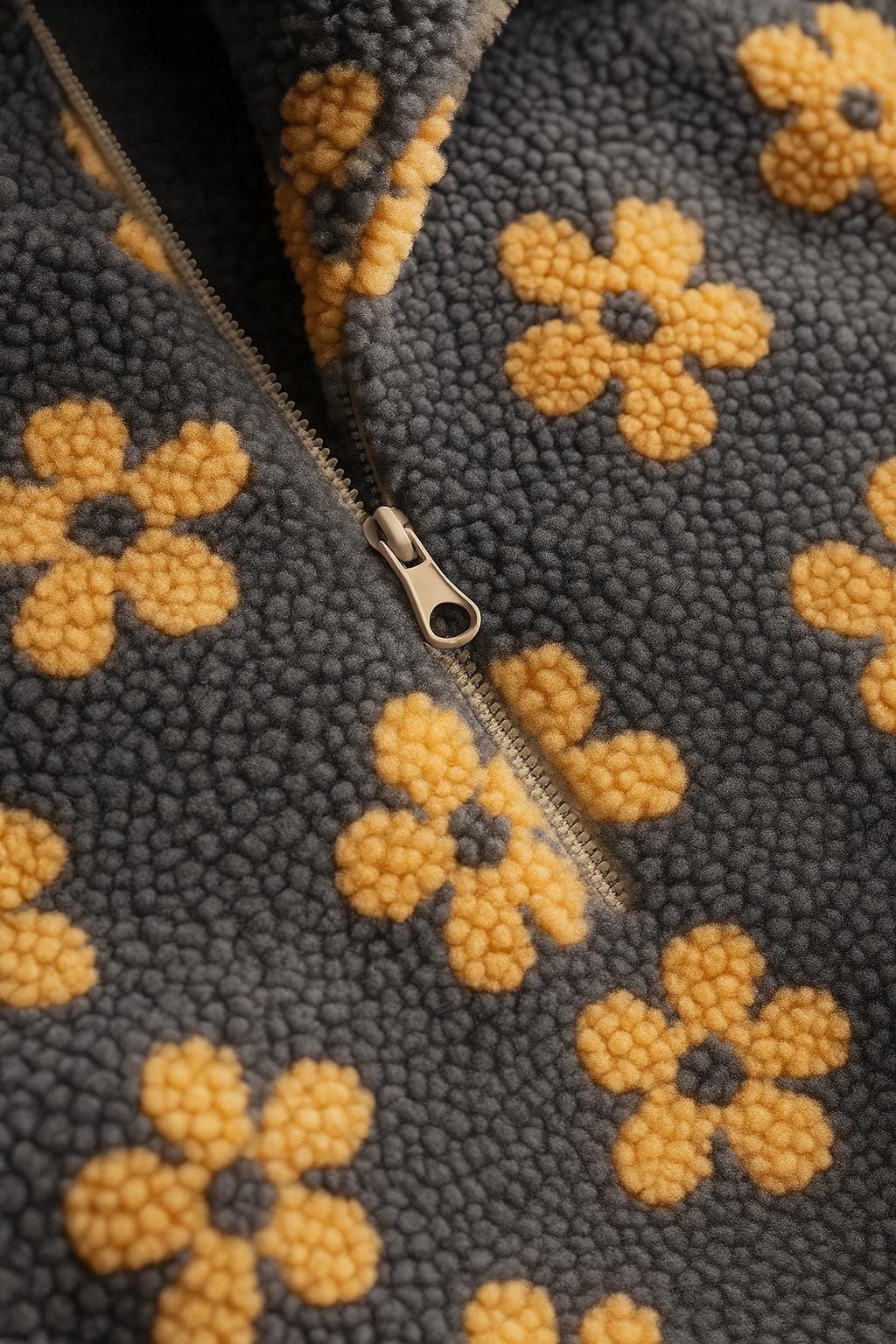 Floral Sherpa Fleece Pullover • Cozy Half Zip Hoodie