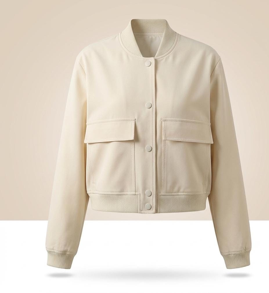 Minimalist Bomber Jacket | Korean Style Cargo Pocket Outerwear