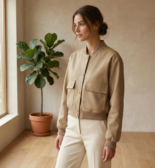 Minimalist Bomber Jacket | Korean Style Cargo Pocket Outerwear