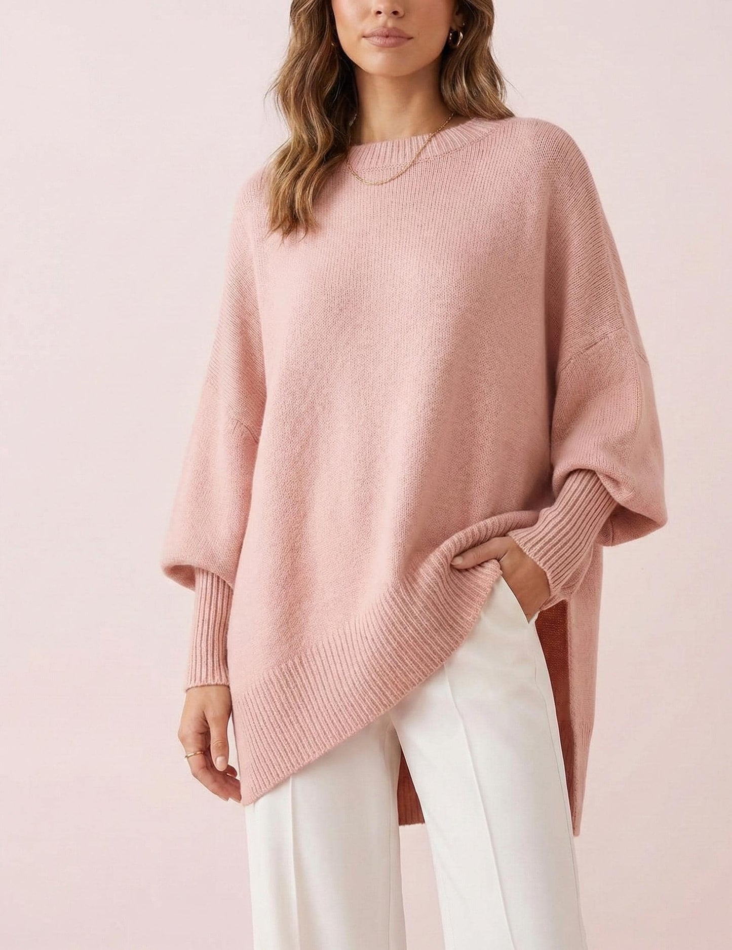 Oversized Knit Poncho Sweater | Asymmetrical Batwing Pullover