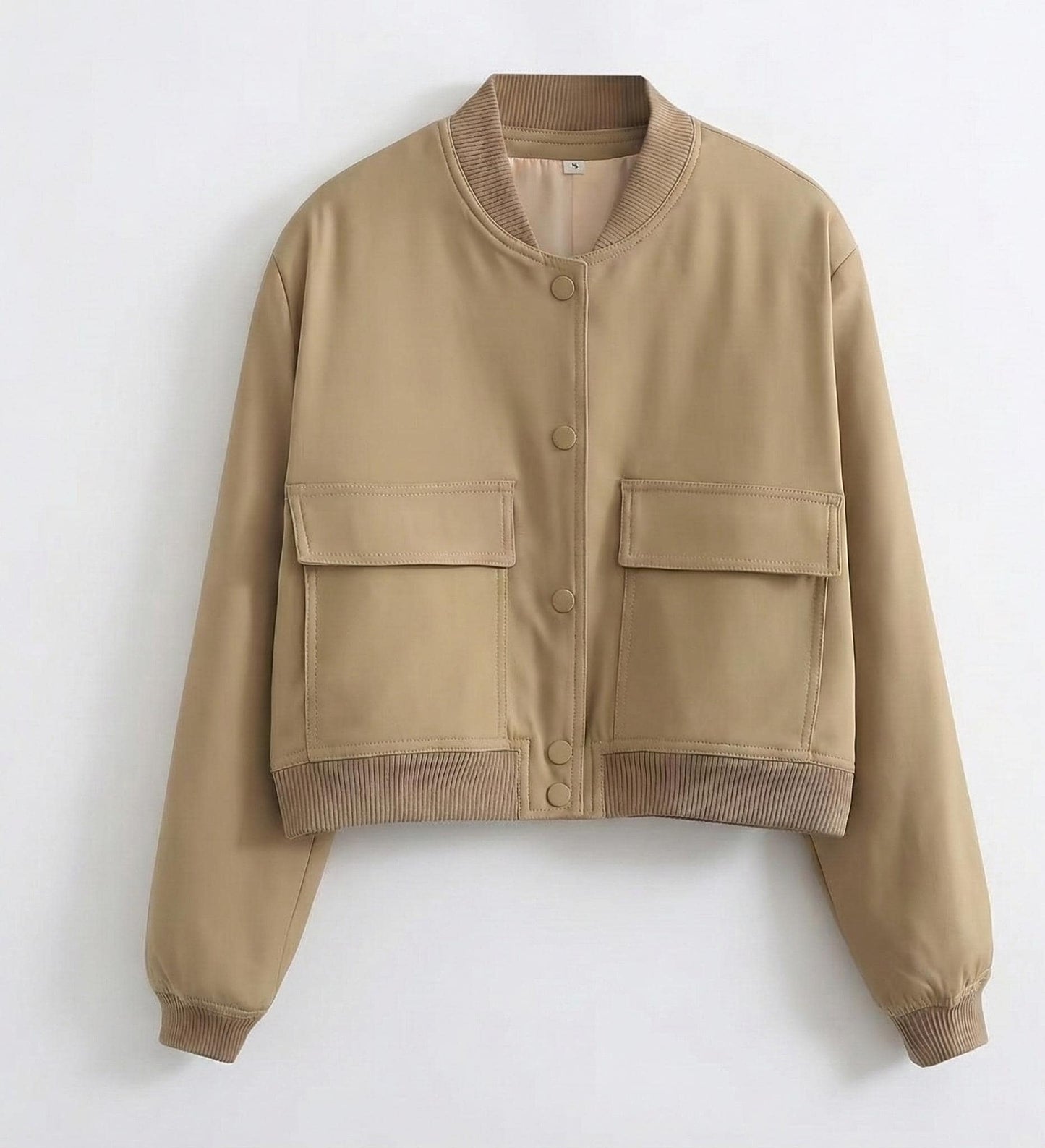 Minimalist Bomber Jacket | Korean Style Cargo Pocket Outerwear