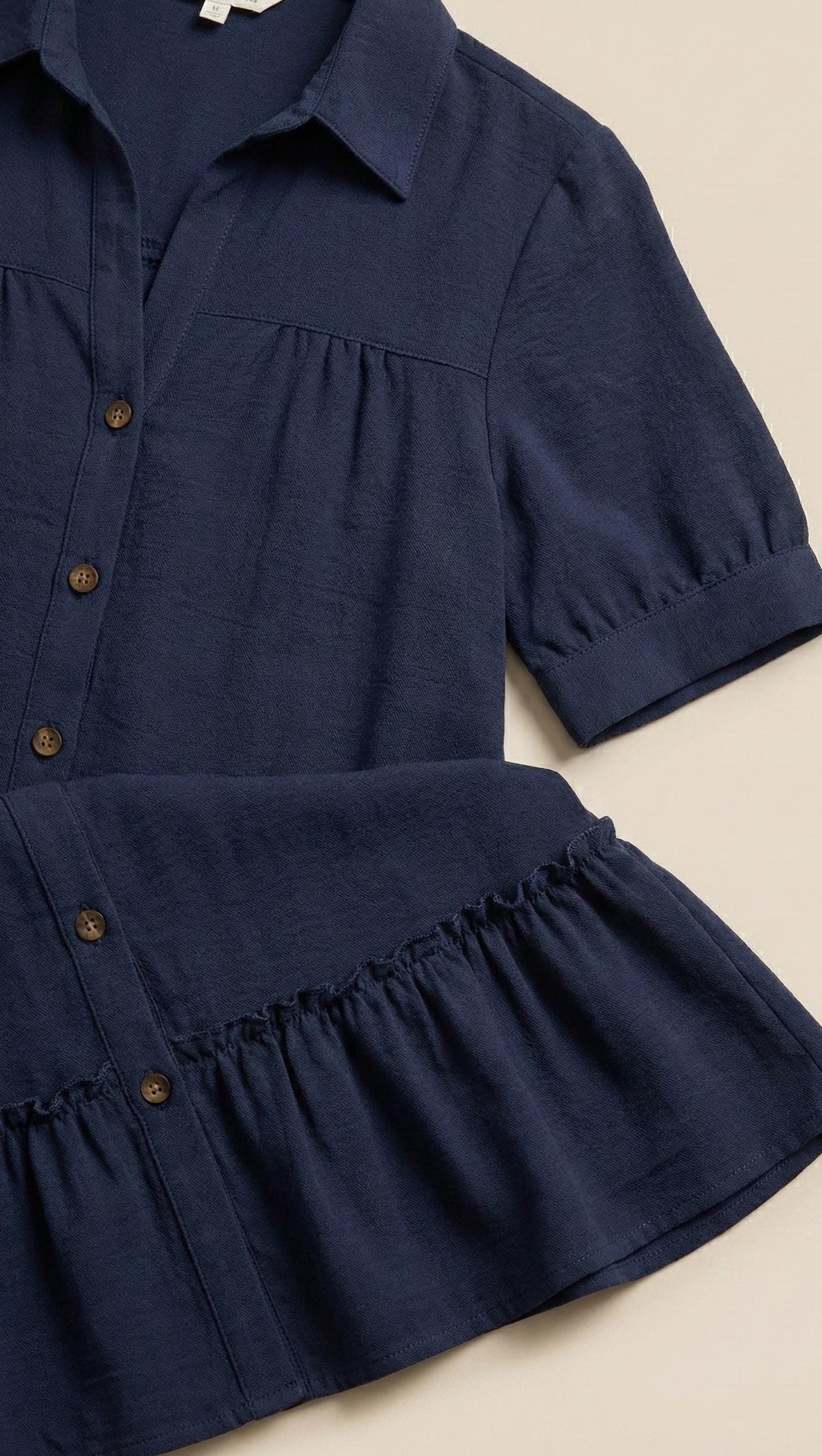 Boho Ruffle Hem Button-Down Dress | Summer Shirt Dress