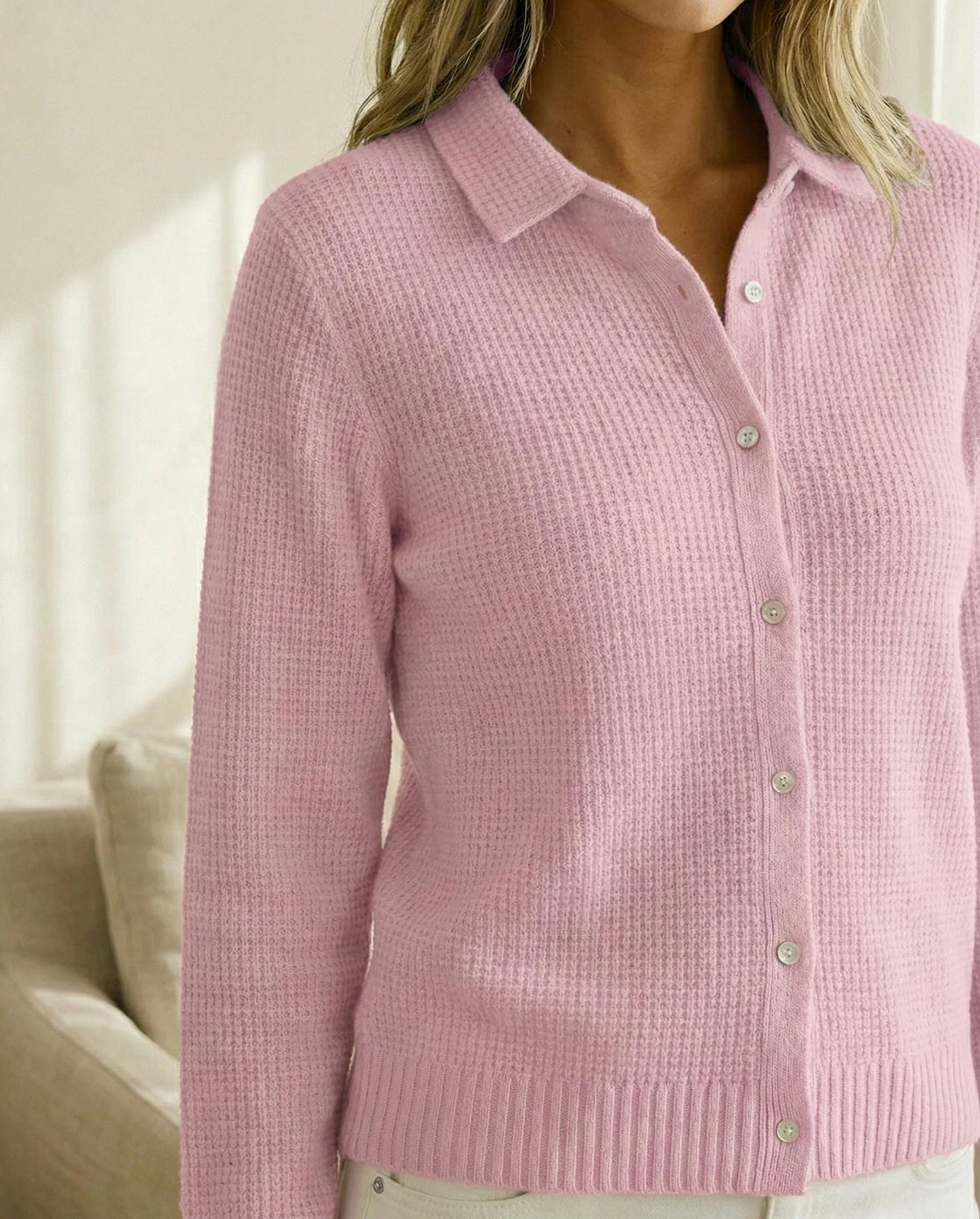 Womens Textured Knit Button-Down Cardigan | Soft Fall Sweater