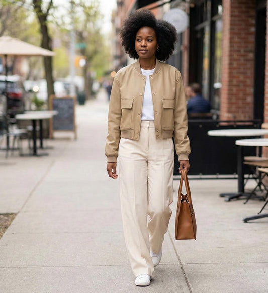 Minimalist Bomber Jacket | Korean Style Cargo Pocket Outerwear