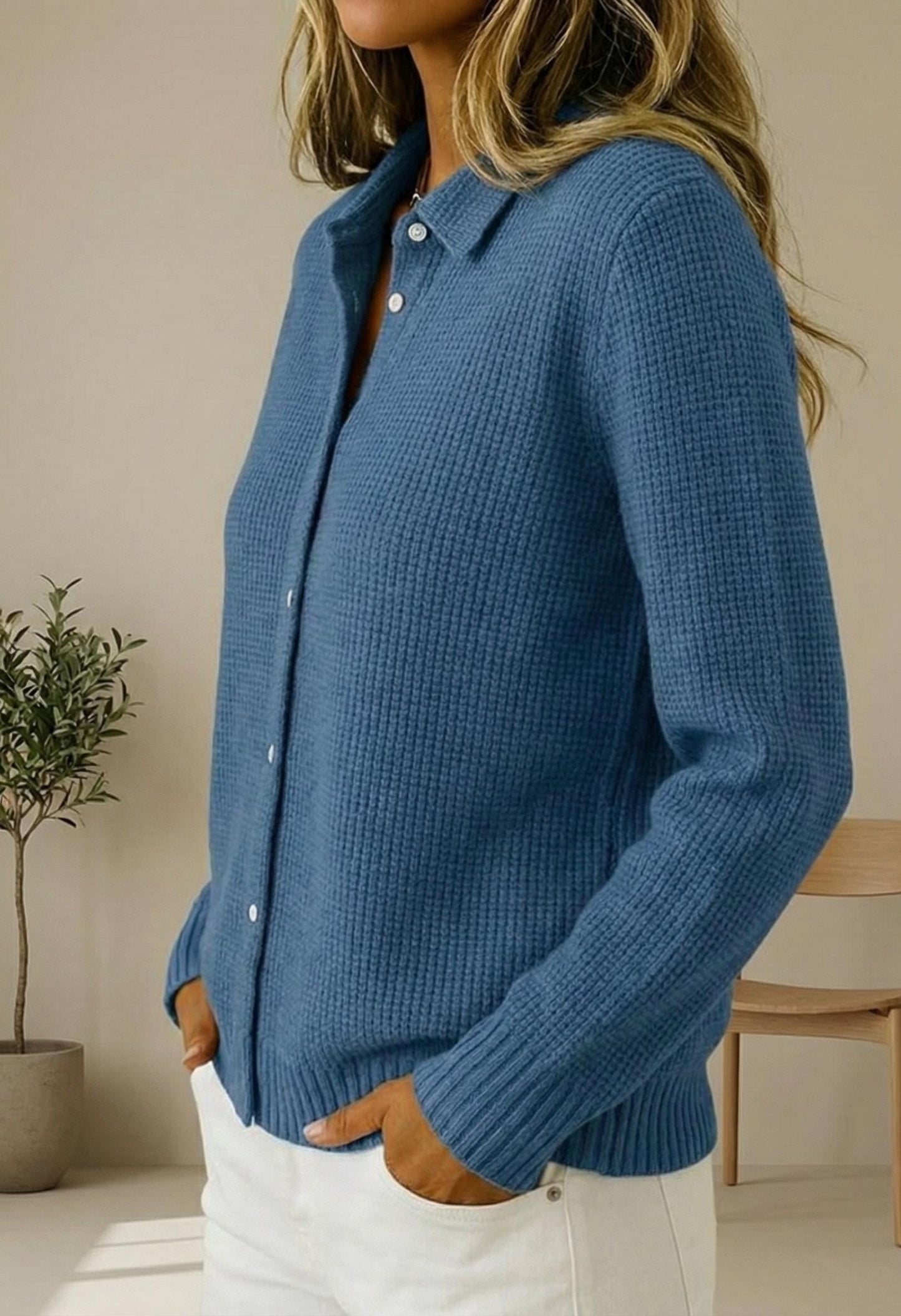 Womens Textured Knit Button-Down Cardigan | Soft Fall Sweater