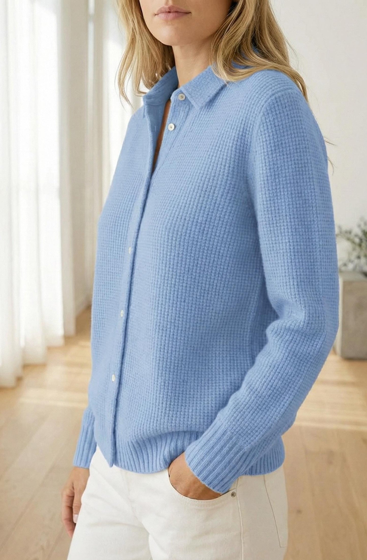Womens Textured Knit Button-Down Cardigan | Soft Fall Sweater