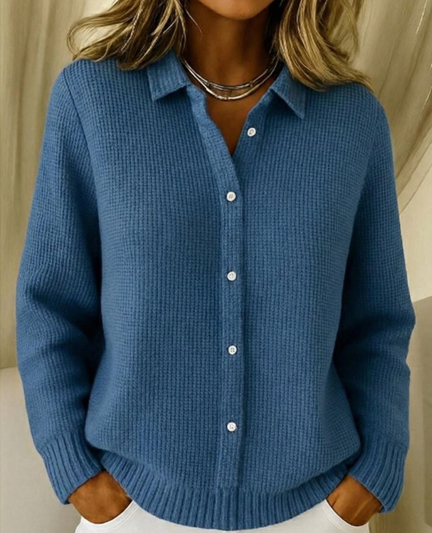 Womens Textured Knit Button-Down Cardigan | Soft Fall Sweater