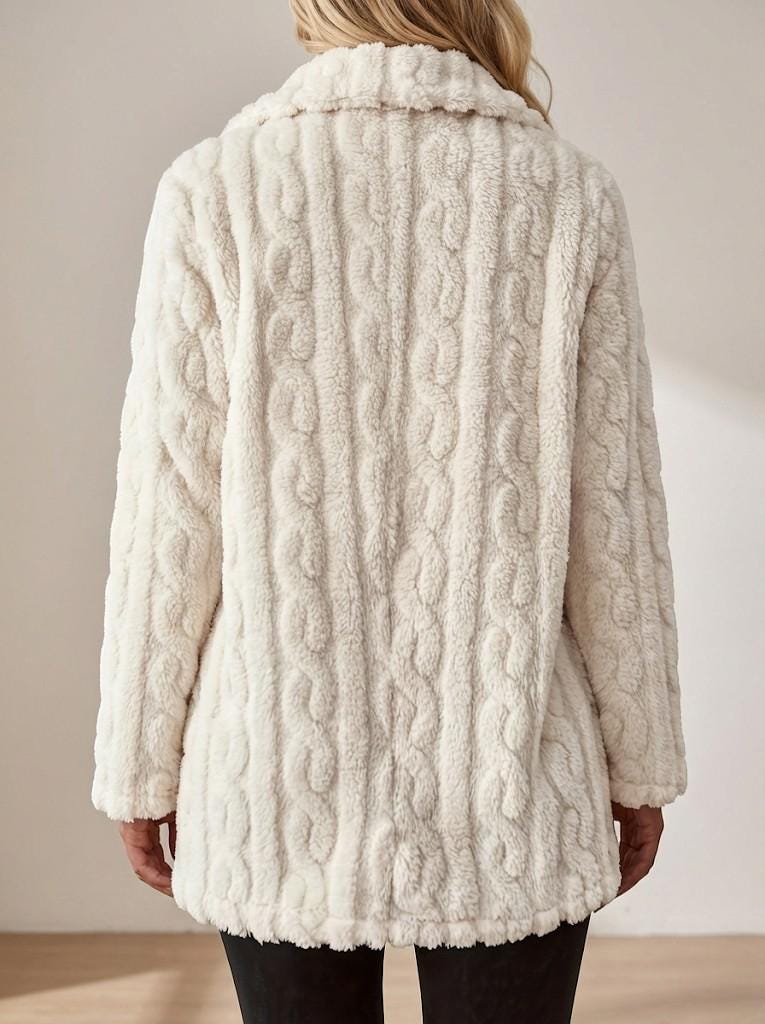 Women’s Cozy Teddy Jacket | Soft Faux Fur Winter Coat | Button Front Plush Jacket | Warm Casual Outerwear