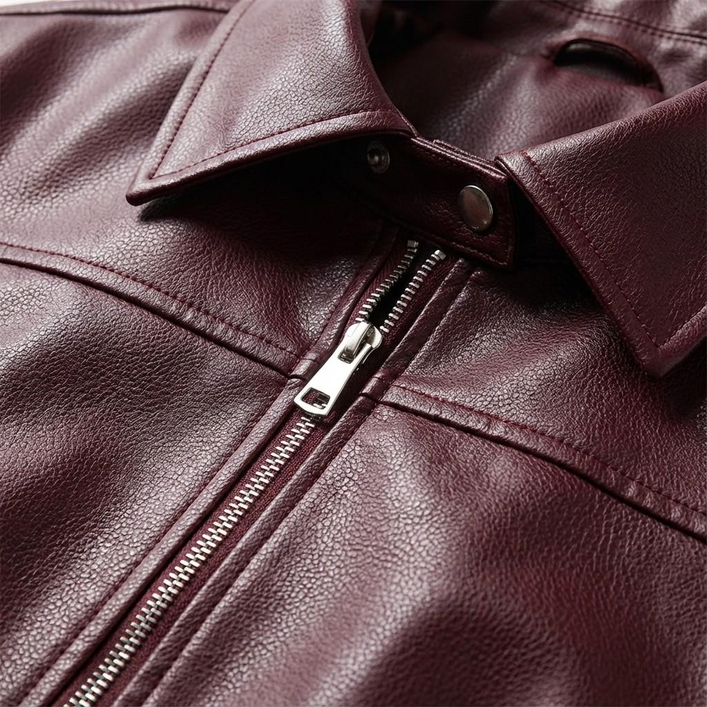 Oversized Faux Leather Jacket for Women, Cropped Zip-Up Jacket, Minimal Chic Outerwear, Modern Street Style Coat