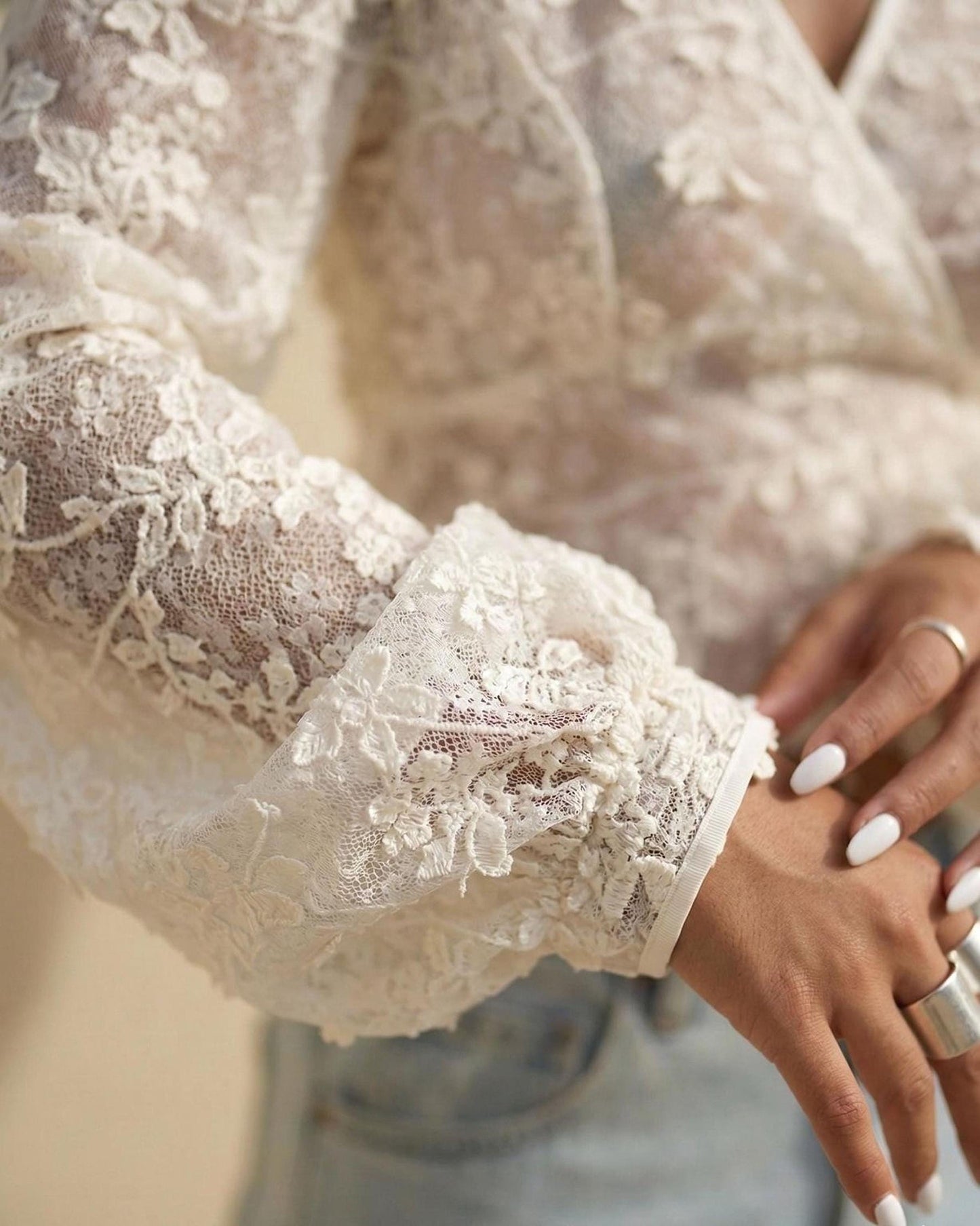 Sheer Floral Lace Wrap Blouse, Romantic Boho Crop Top, Feminine Summer Style