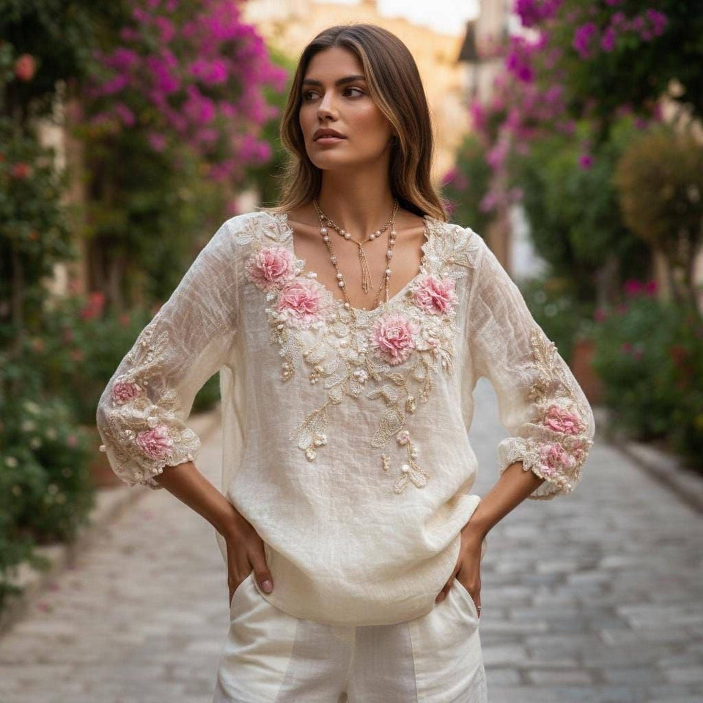 V Neck Boho Blouse: Artistic 3D Print (Plus Sizes S-5XL)