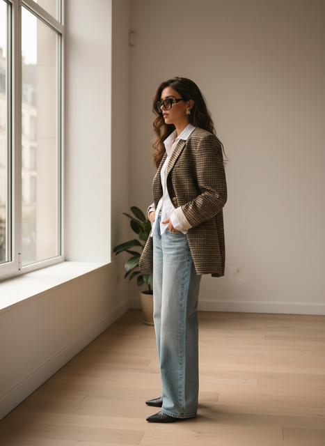 Chic Plaid Blazer for Women - Office and Everyday Style