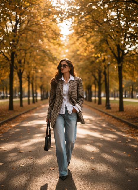 Chic Plaid Blazer for Women - Office and Everyday Style