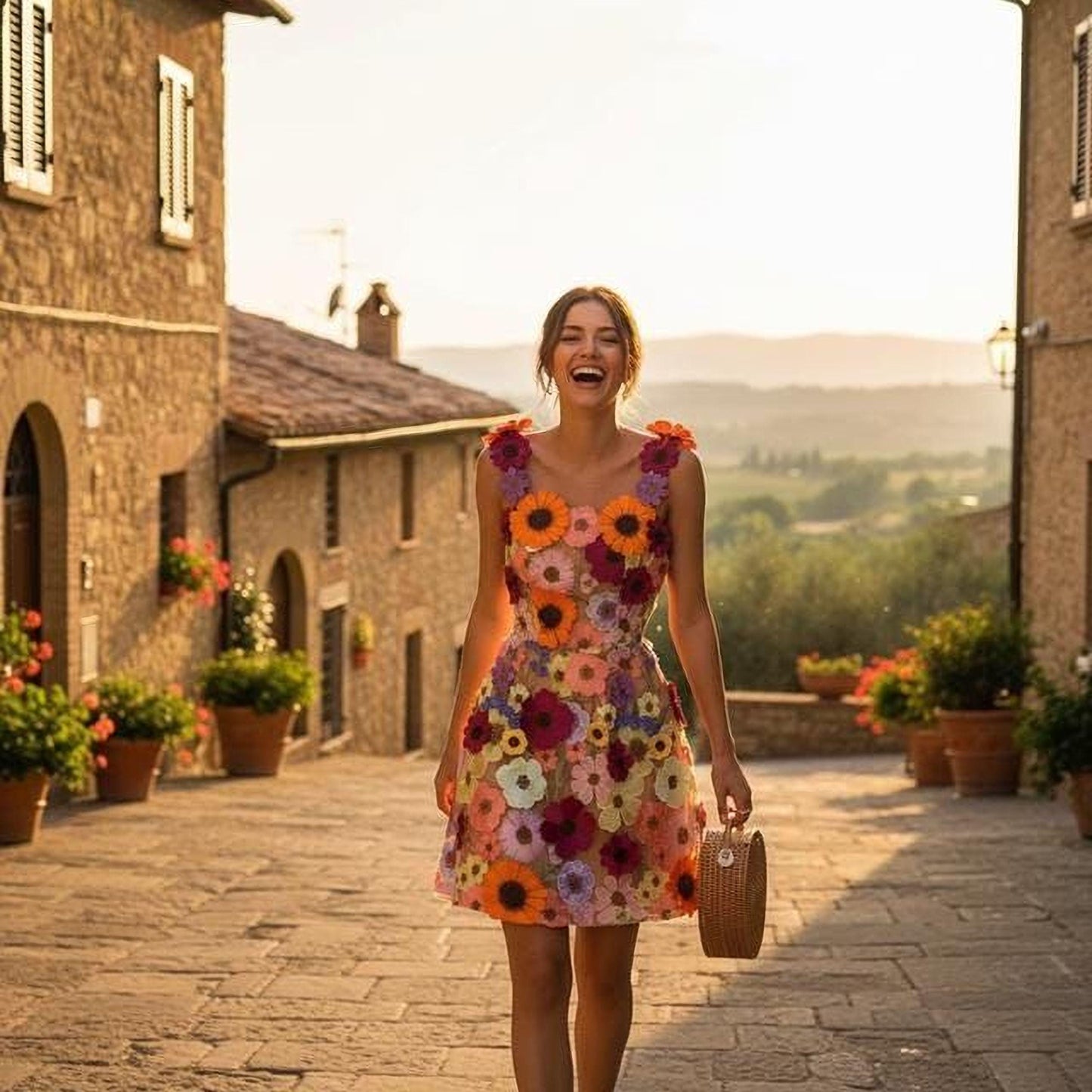 Strapless Evening Gown: Floral Embroidery - Waist-Flattering Fit